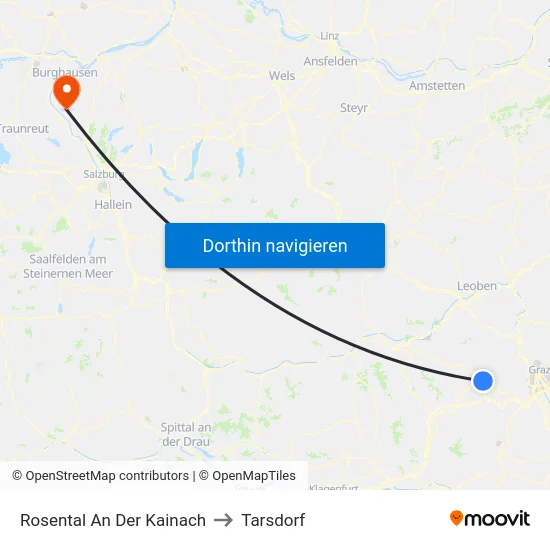Rosental An Der Kainach to Tarsdorf map