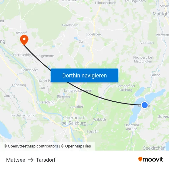 Mattsee to Tarsdorf map