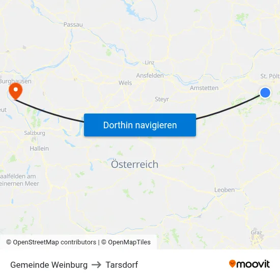 Gemeinde Weinburg to Tarsdorf map