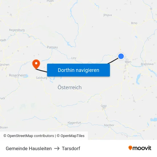 Gemeinde Hausleiten to Tarsdorf map