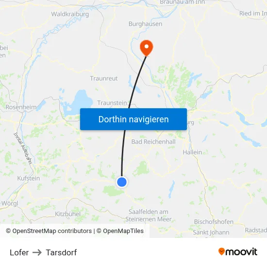Lofer to Tarsdorf map