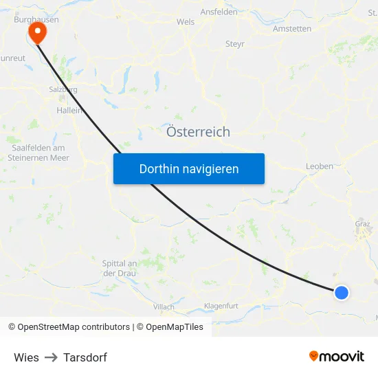Wies to Tarsdorf map