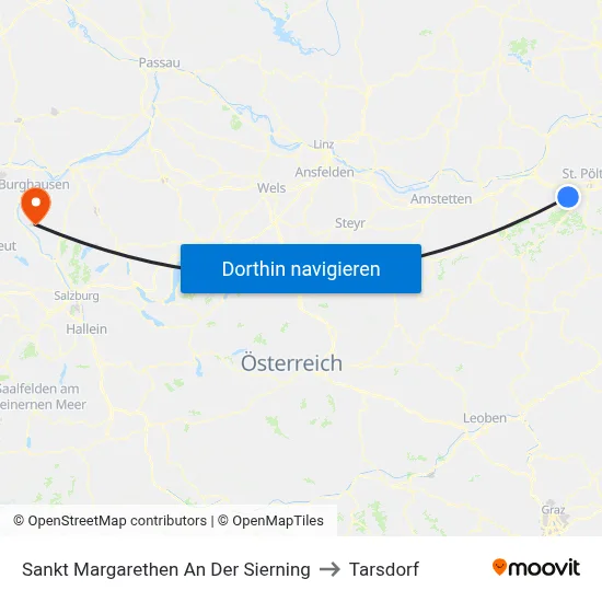 Sankt Margarethen An Der Sierning to Tarsdorf map