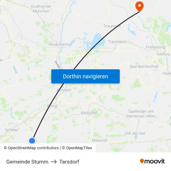 Gemeinde Stumm to Tarsdorf map