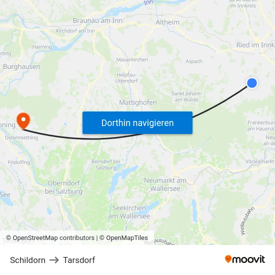 Schildorn to Tarsdorf map