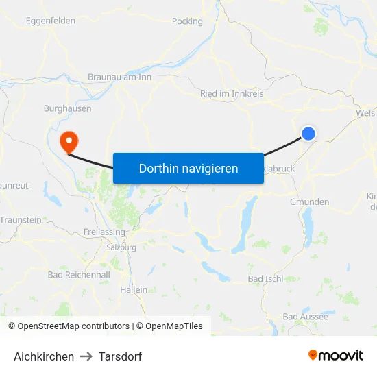 Aichkirchen to Tarsdorf map