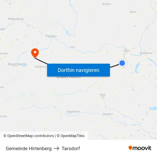 Gemeinde Hirtenberg to Tarsdorf map