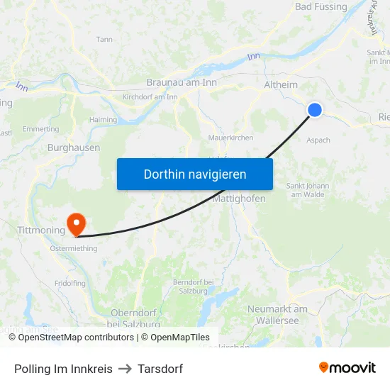 Polling Im Innkreis to Tarsdorf map