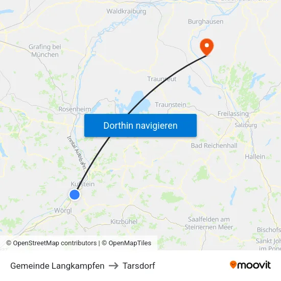 Gemeinde Langkampfen to Tarsdorf map