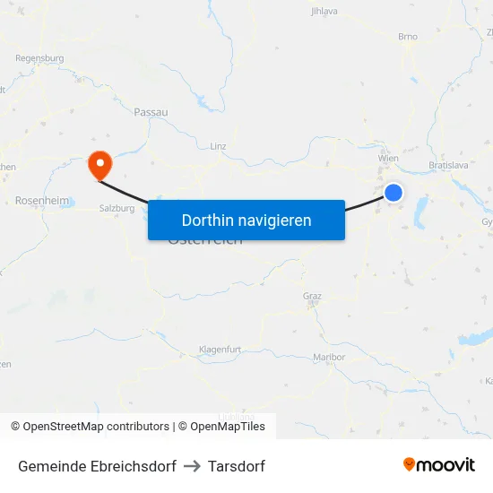 Gemeinde Ebreichsdorf to Tarsdorf map