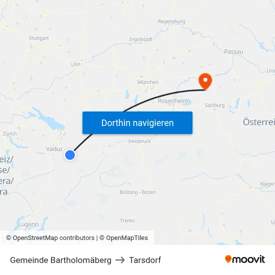 Gemeinde Bartholomäberg to Tarsdorf map