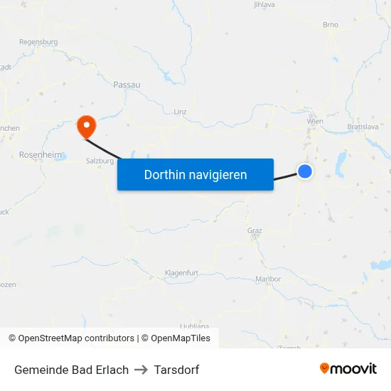 Gemeinde Bad Erlach to Tarsdorf map