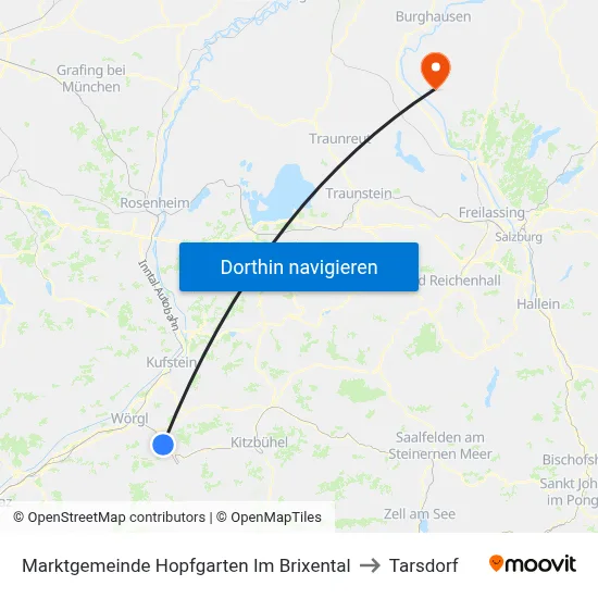 Marktgemeinde Hopfgarten Im Brixental to Tarsdorf map