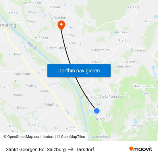 Sankt Georgen Bei Salzburg to Tarsdorf map