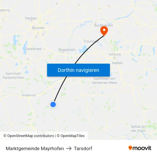 Marktgemeinde Mayrhofen to Tarsdorf map