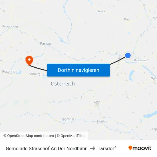 Gemeinde Strasshof An Der Nordbahn to Tarsdorf map