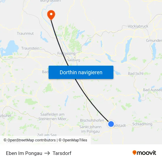 Eben Im Pongau to Tarsdorf map