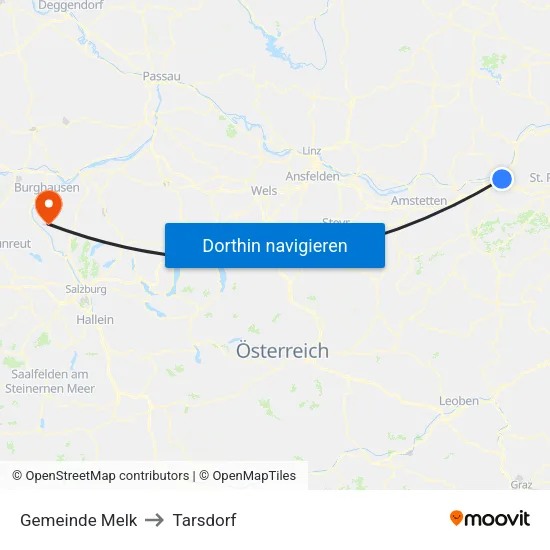 Gemeinde Melk to Tarsdorf map