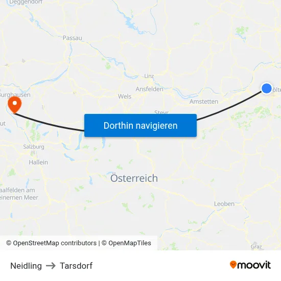 Neidling to Tarsdorf map