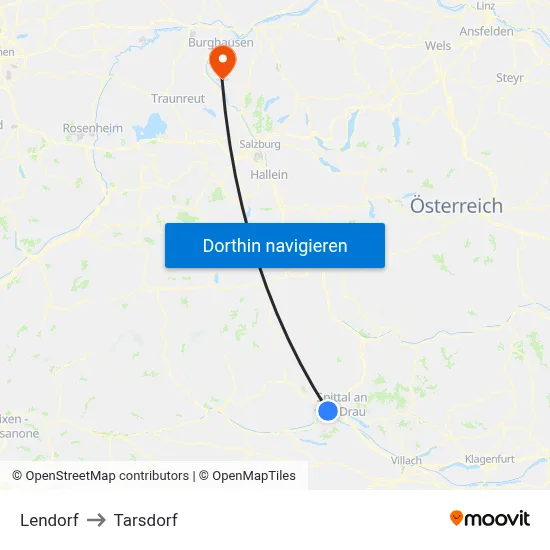 Lendorf to Tarsdorf map