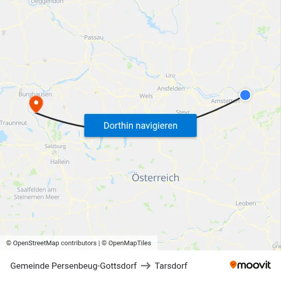 Gemeinde Persenbeug-Gottsdorf to Tarsdorf map