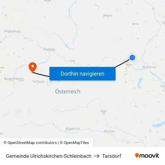 Gemeinde Ulrichskirchen-Schleinbach to Tarsdorf map