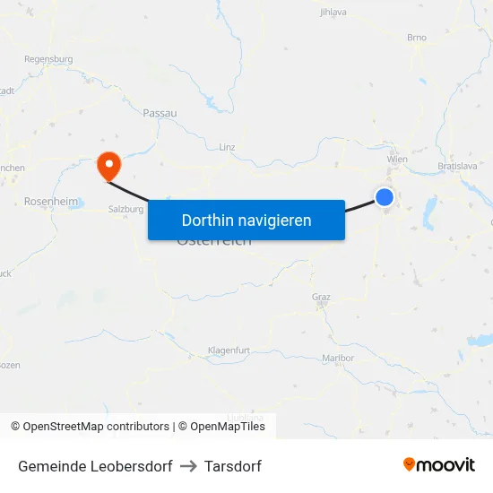 Gemeinde Leobersdorf to Tarsdorf map