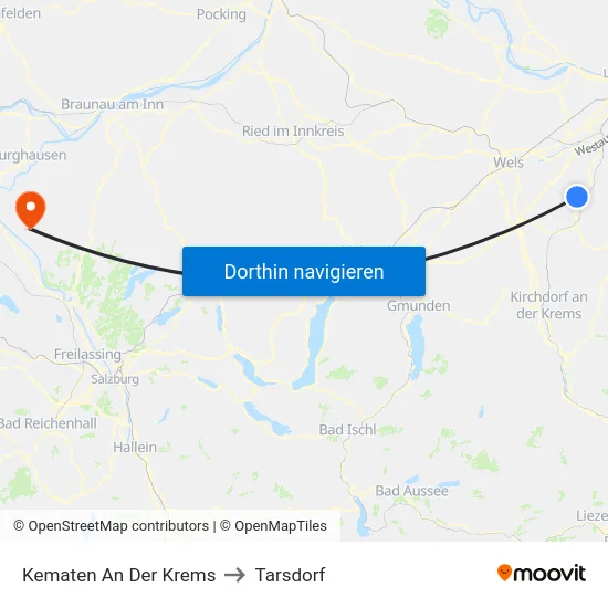 Kematen An Der Krems to Tarsdorf map