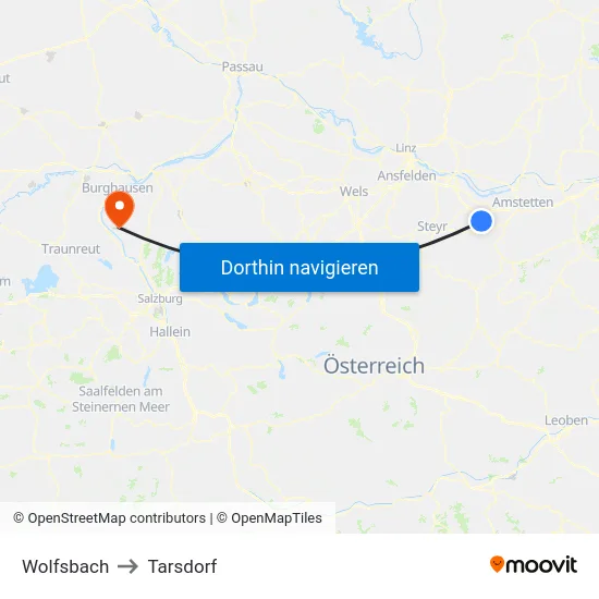 Wolfsbach to Tarsdorf map