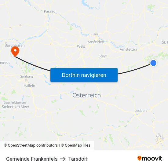 Gemeinde Frankenfels to Tarsdorf map