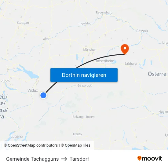 Gemeinde Tschagguns to Tarsdorf map