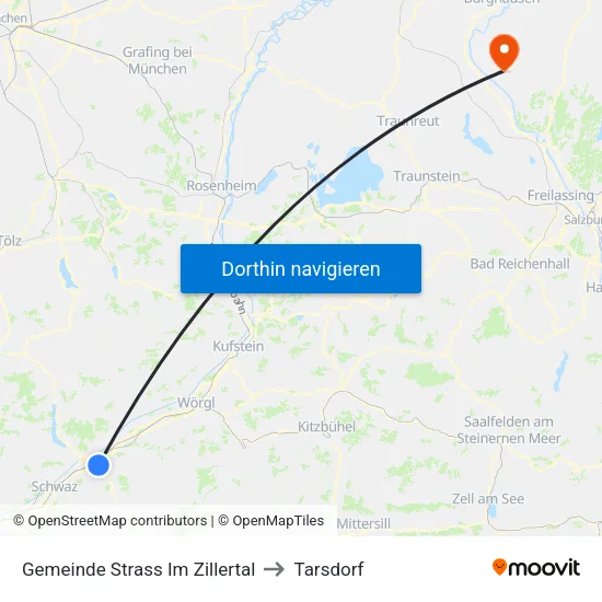 Gemeinde Strass Im Zillertal to Tarsdorf map