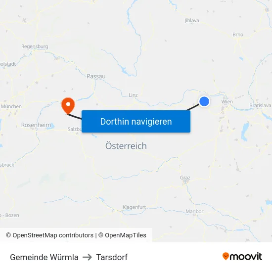 Gemeinde Würmla to Tarsdorf map