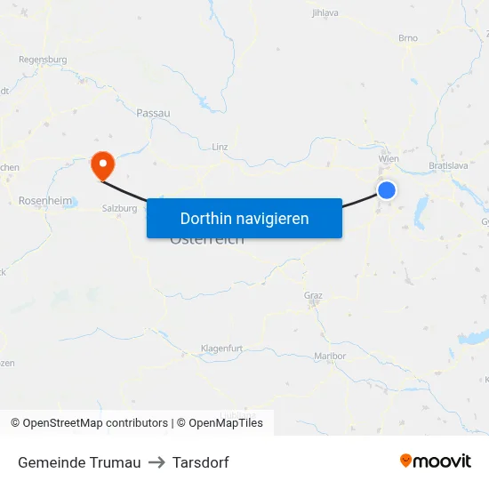 Gemeinde Trumau to Tarsdorf map