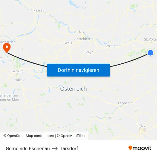 Gemeinde Eschenau to Tarsdorf map