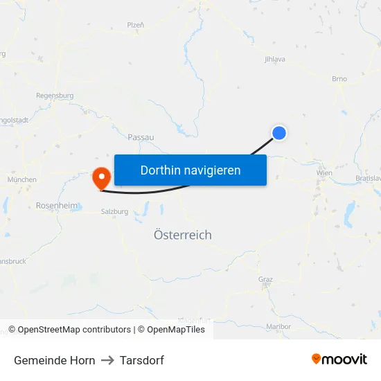 Gemeinde Horn to Tarsdorf map