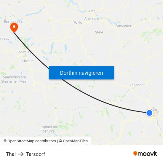 Thal to Tarsdorf map