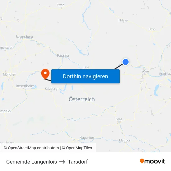 Gemeinde Langenlois to Tarsdorf map