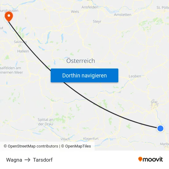 Wagna to Tarsdorf map