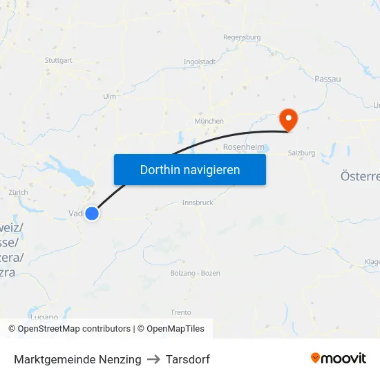 Marktgemeinde Nenzing to Tarsdorf map