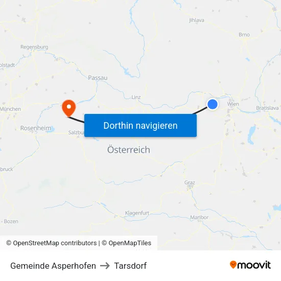 Gemeinde Asperhofen to Tarsdorf map