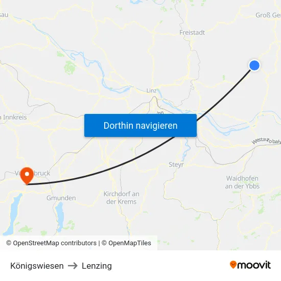 Königswiesen to Lenzing map