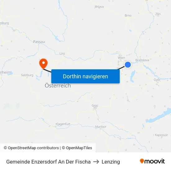Gemeinde Enzersdorf An Der Fischa to Lenzing map