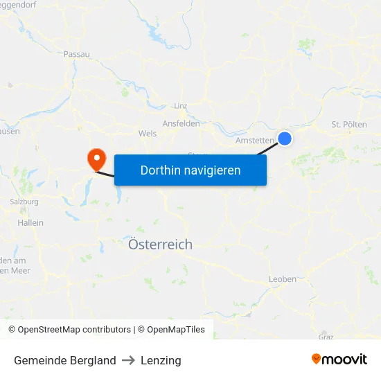 Gemeinde Bergland to Lenzing map