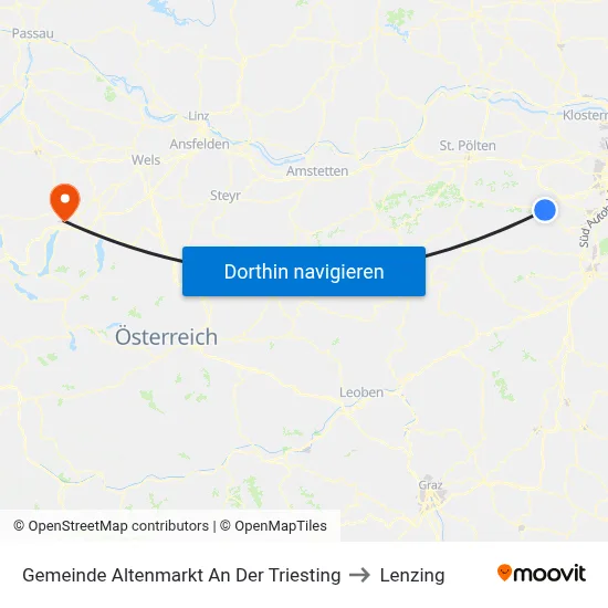 Gemeinde Altenmarkt An Der Triesting to Lenzing map