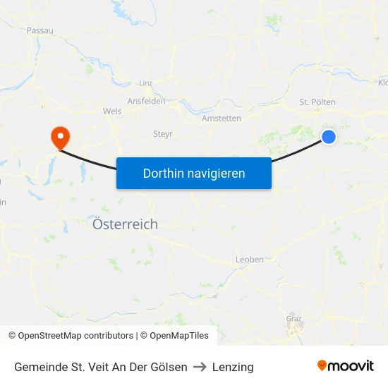 Gemeinde St. Veit An Der Gölsen to Lenzing map