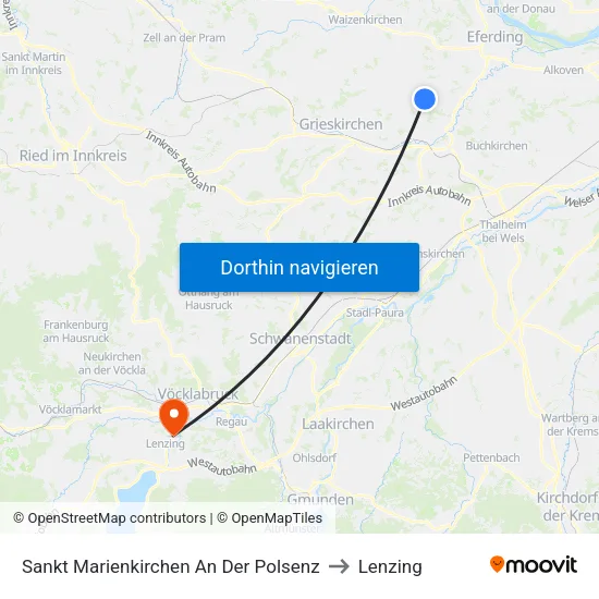 Sankt Marienkirchen An Der Polsenz to Lenzing map