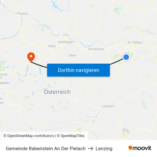 Gemeinde Rabenstein An Der Pielach to Lenzing map
