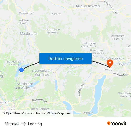 Mattsee to Lenzing map
