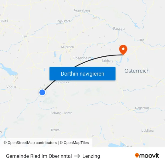 Gemeinde Ried Im Oberinntal to Lenzing map